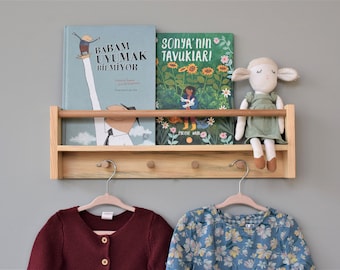 Kinderzimmer Garderobe, Bücherregal, Bücherregal, Wandgarderobe, Kinderzimmer Garderobe, Holz Bücherregal