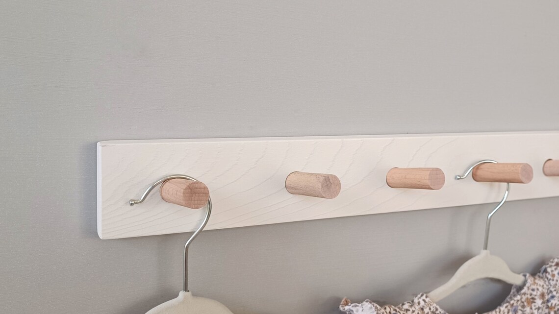 Kids Coat Rack, Kids Peg Rail, Coat Hanger, Wall Decor, Wall Mount Peg