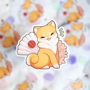 Shiba Dog Sticker Kawaii Vinyl Sweet Laptop-Sticker Switch-Aufkleber