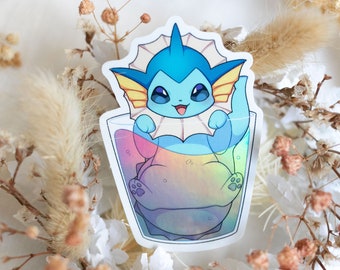Aquana holografisch watereffect, sticker Chibi
