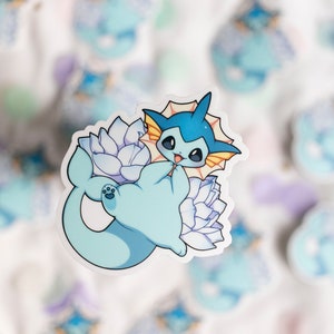 Aquana Sticker, Vaporeon, Kawaii Cute Gaming Laptop Stickers Switch ...