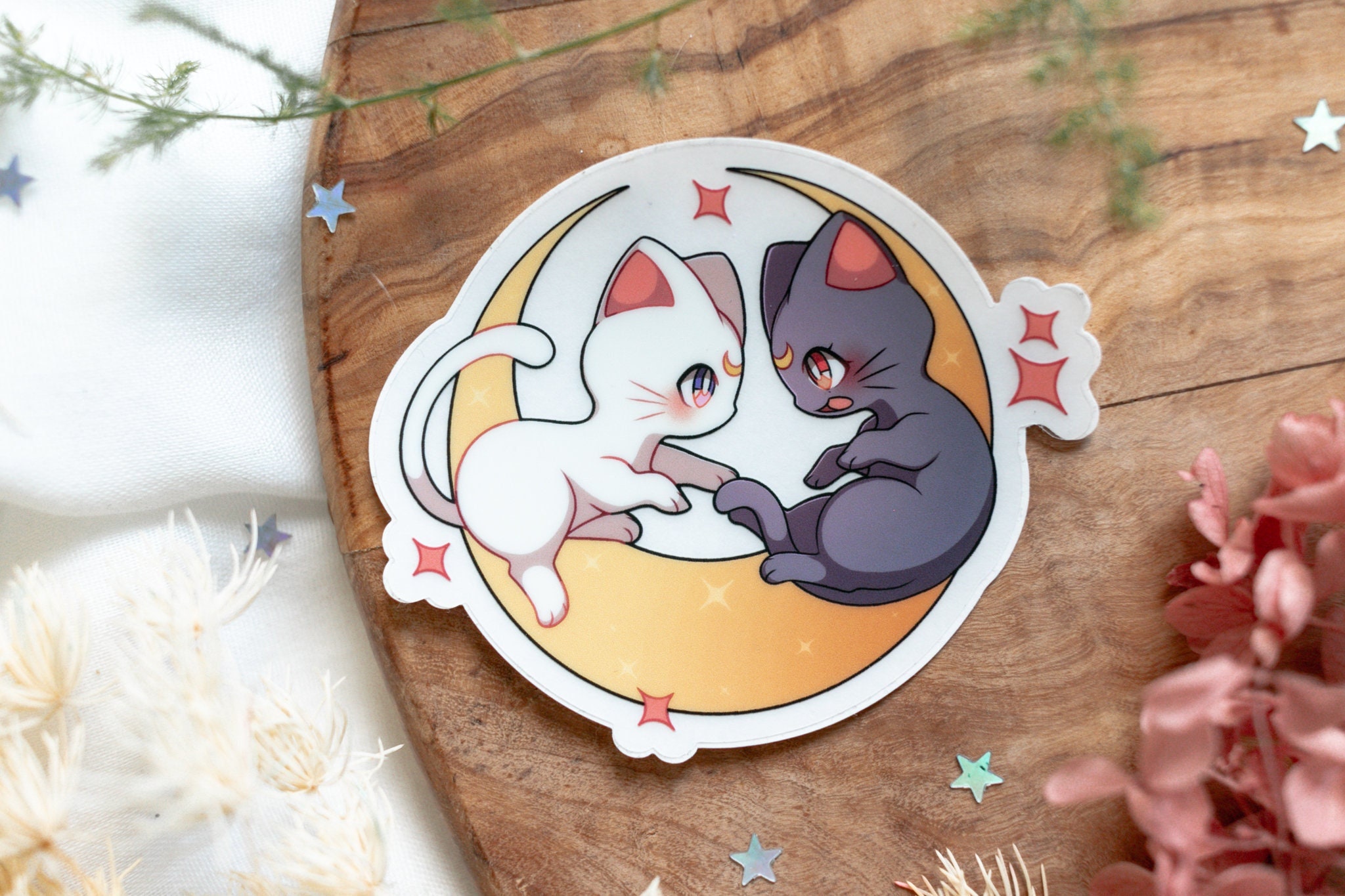 Cute Cats and Fall Leaves Kawaii Stickers  Irene Koh Studio