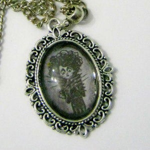 Edward Scissorhands necklace, 90s horror movie necklace pendant Johnny Depp Halloween jewelry for Tim Burton fans Christmas gift for friend
