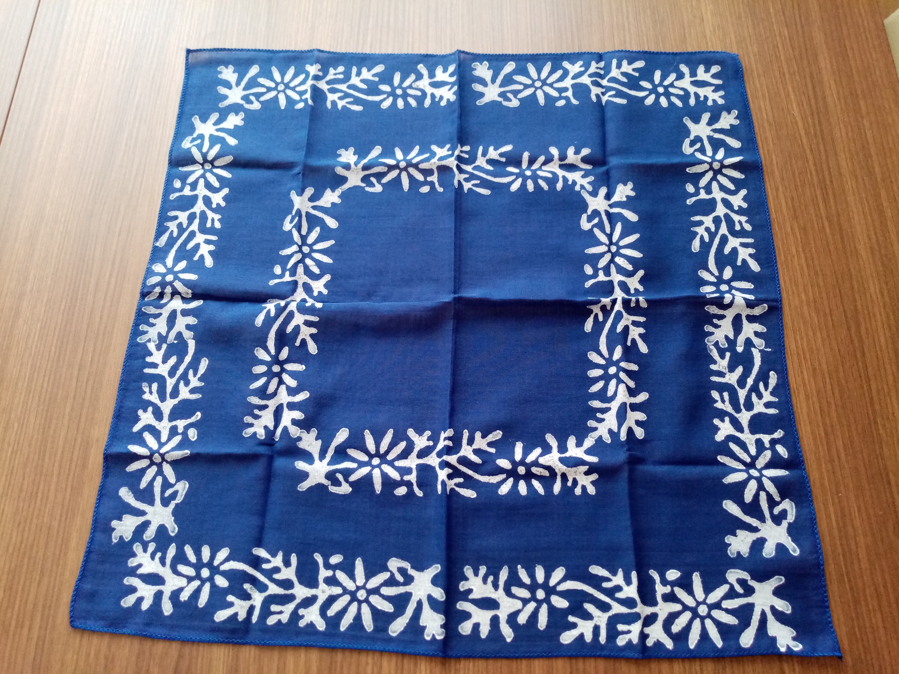 Blue White Floral Bandana, Cotton Headbands for Men, Summer Gift, Women ...