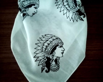 Western Cowgirl Bandana for Girls, Cotton Hair Scarf,
