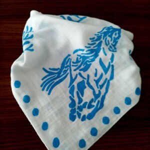 Custom color horse print bandana, western cowboy neck scarf, cowboy bandana, cowgirl scarf, made to order, western bandana, gift for cowgirl image 10