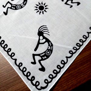 Pañuelo de algodón con estampado Kokopelli, bufanda espiritual bohemia, pañuelo para el cabello unisex,