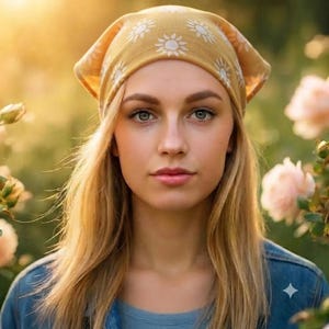 Cotton Sun bandana, sun shine print, cotton bandana, Yellow headband, mens bandana, boho bandana, block print bandana, neck bandana scarf image 13