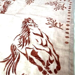 Cotton horse print bandana, riding scarf, cowboy kerchief , Equestrian accesory, western style hair wrap, cowgirl headband, ranch wear,
