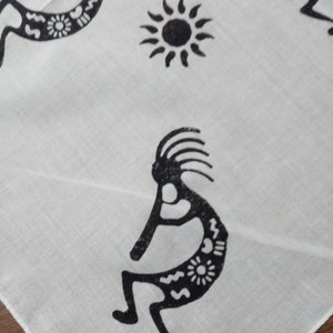 Kokopelli bandana, Southwest scarf, mythologic gift,native American,ancient mythology, boho chic vibes image 4