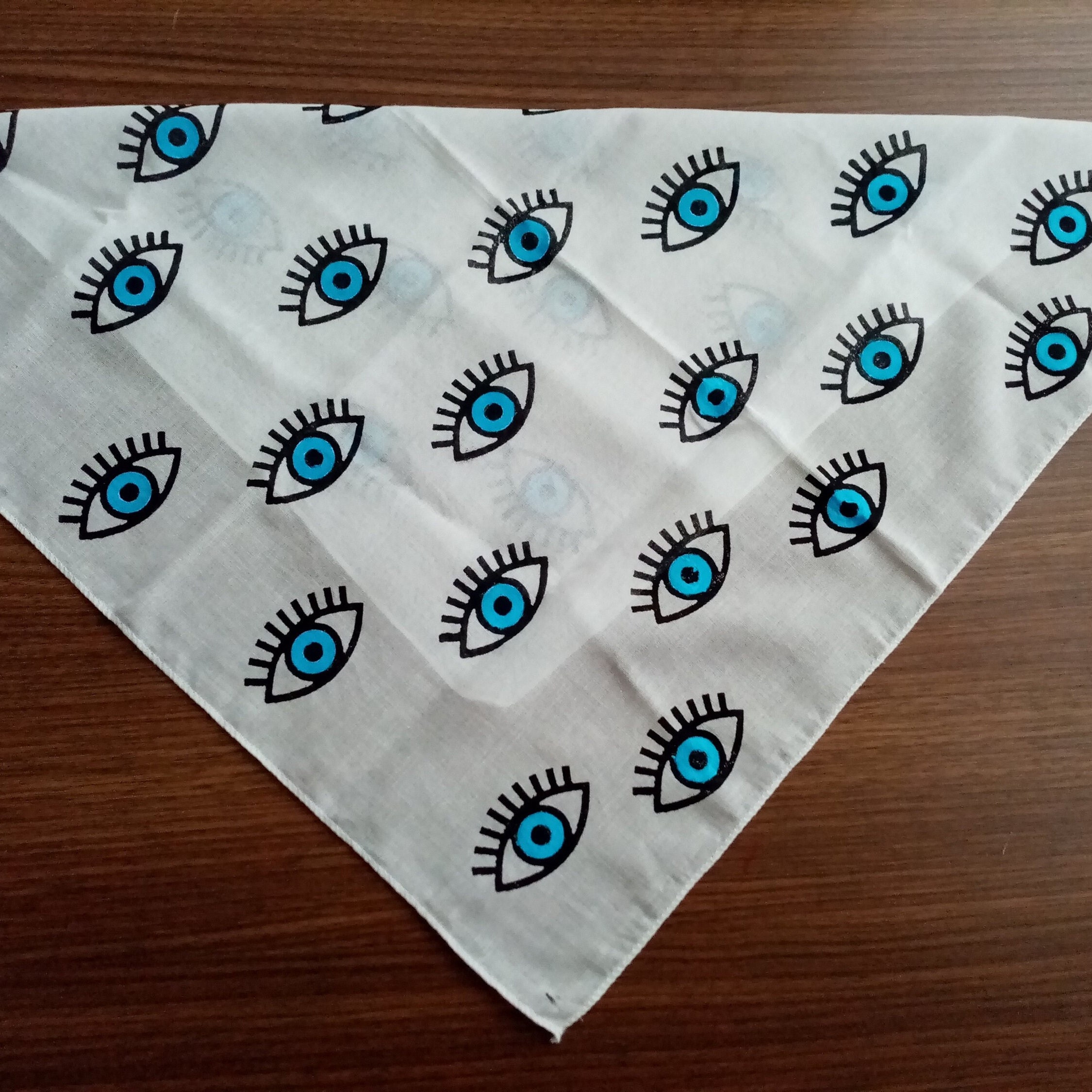 Blue Evil Eye Print Bandana, Unique Gifts for Women, Bandanas Evil Eye