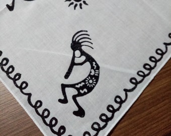 Kokopelli bandana, Southwest scarf, mythologic gift,native American,ancient mythology, boho chic vibes