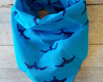 Bandana for women and men, cotton headbands, block print scarf, blue cotton bandana, sea theme,