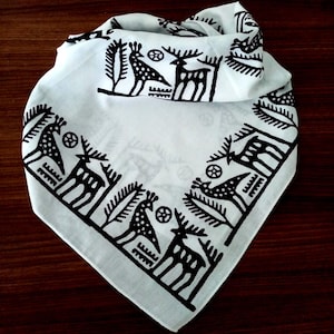 Hitit pattern bandanas, unique design, Anatolian scarf, gift for history lover, image 1