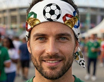 2026 World Cup Soccer Bandana, Premium Cotton Digital Print Headwear, Football Fan Gift, Sports Theme Head Scarf, Unisex Festival Accessory