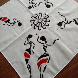 African women bandana, African dancers, gift for her, unique bandanas, Block print scarf, festival fashion, birthday gifts, trend bandana image 1