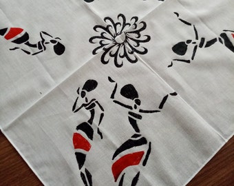 African women bandana, African dancers, gift for her, unique bandanas, Block print scarf, festival fashion, birthday gifts, trend bandana