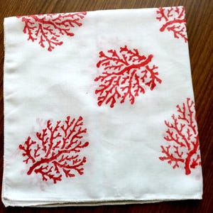 Cotton Red coral bandana, hippie headbands, woman accessories, unisex hair scarf, image 4