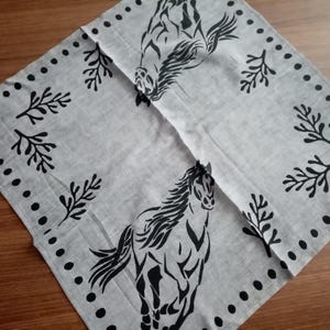 Custom color horse print bandana, western cowboy neck scarf, cowboy bandana, cowgirl scarf, made to order, western bandana, gift for cowgirl image 9