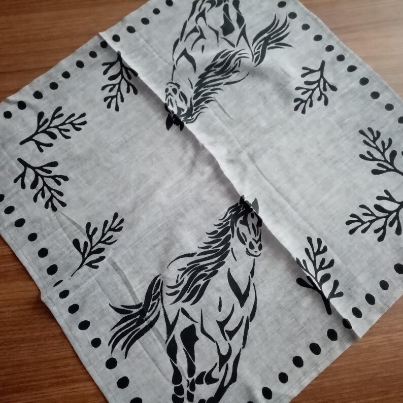 Custom color horse print bandana, western cowboy neck scarf, cowboy bandana, cowgirl scarf, made to order, western bandana, gift for cowgirl image 9