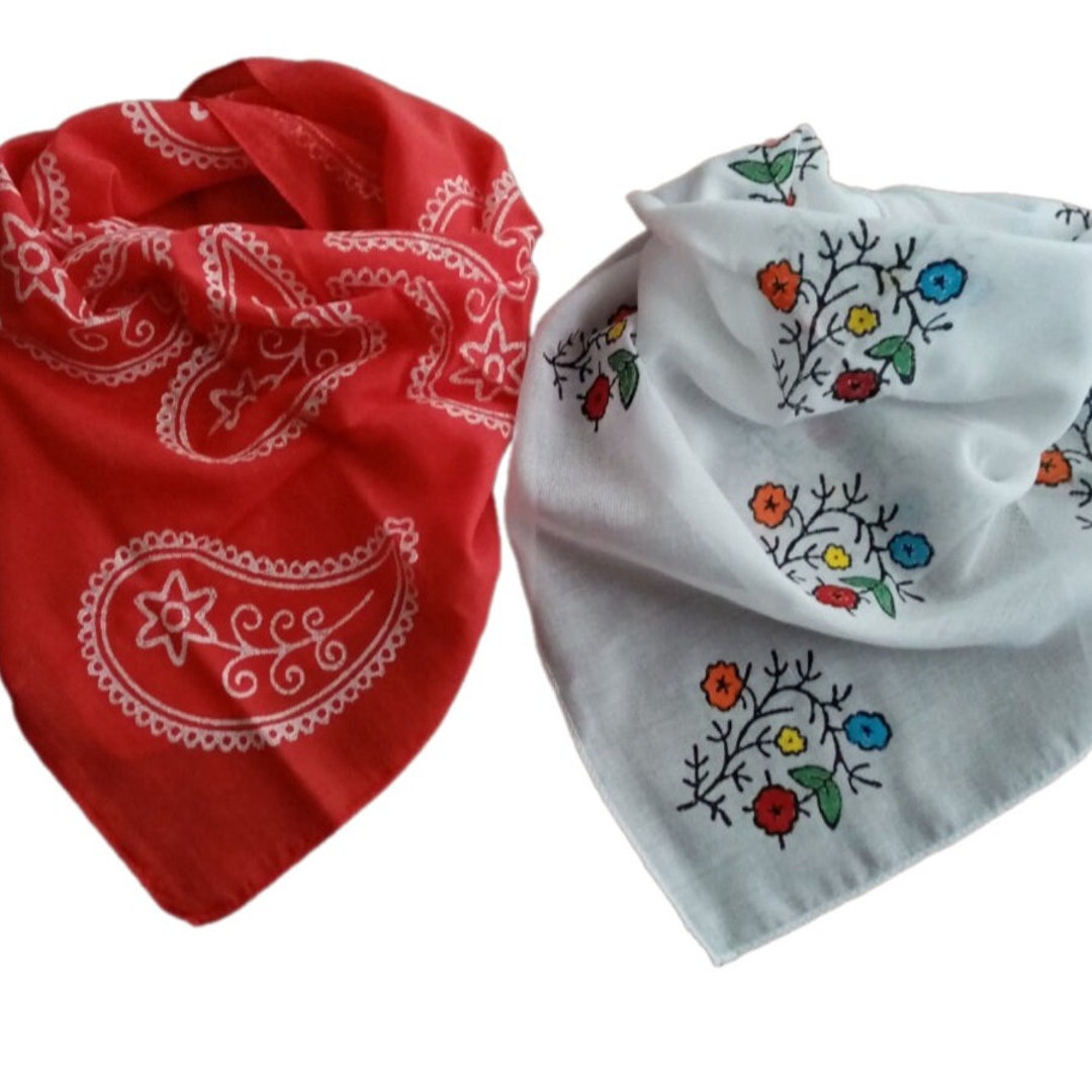 Bulk Gifts, 2 Cotton Bandanas, Set of Bandana, Neck Scarf, Bulk
