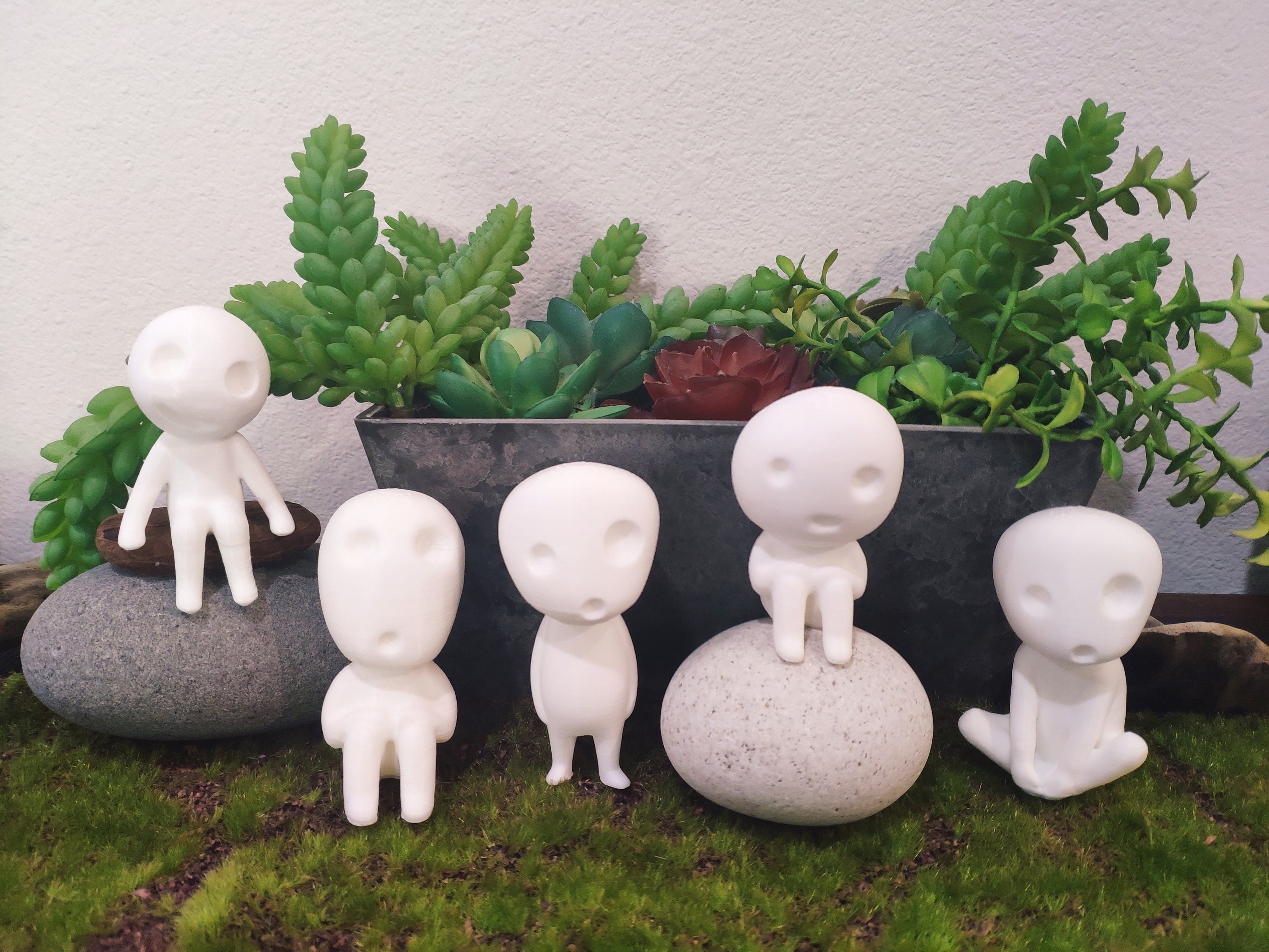 Kodama Tree Spirits 3D Printed