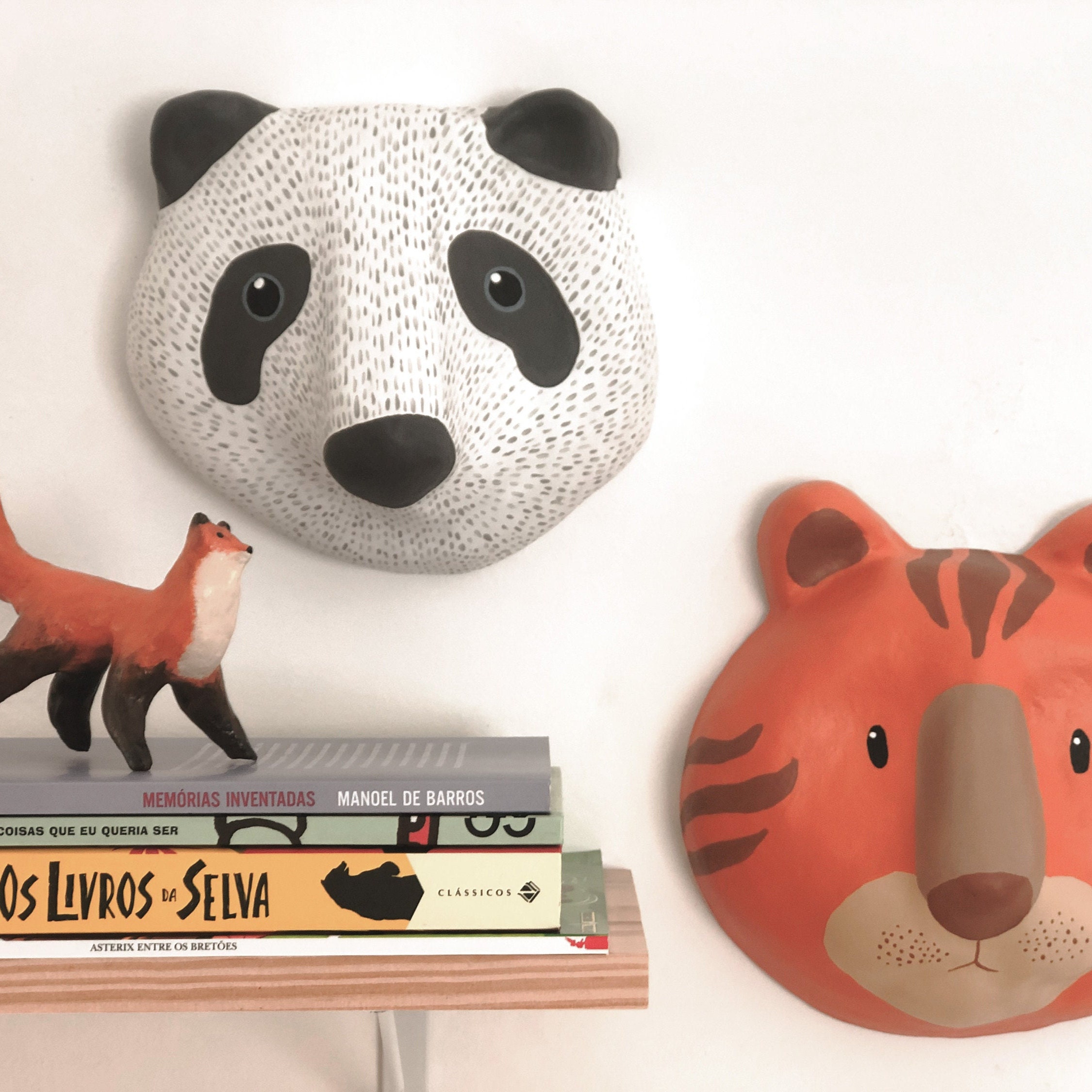 Animal Head Wall Hanging Panda Bear Wall Kids Decor Paper Etsy