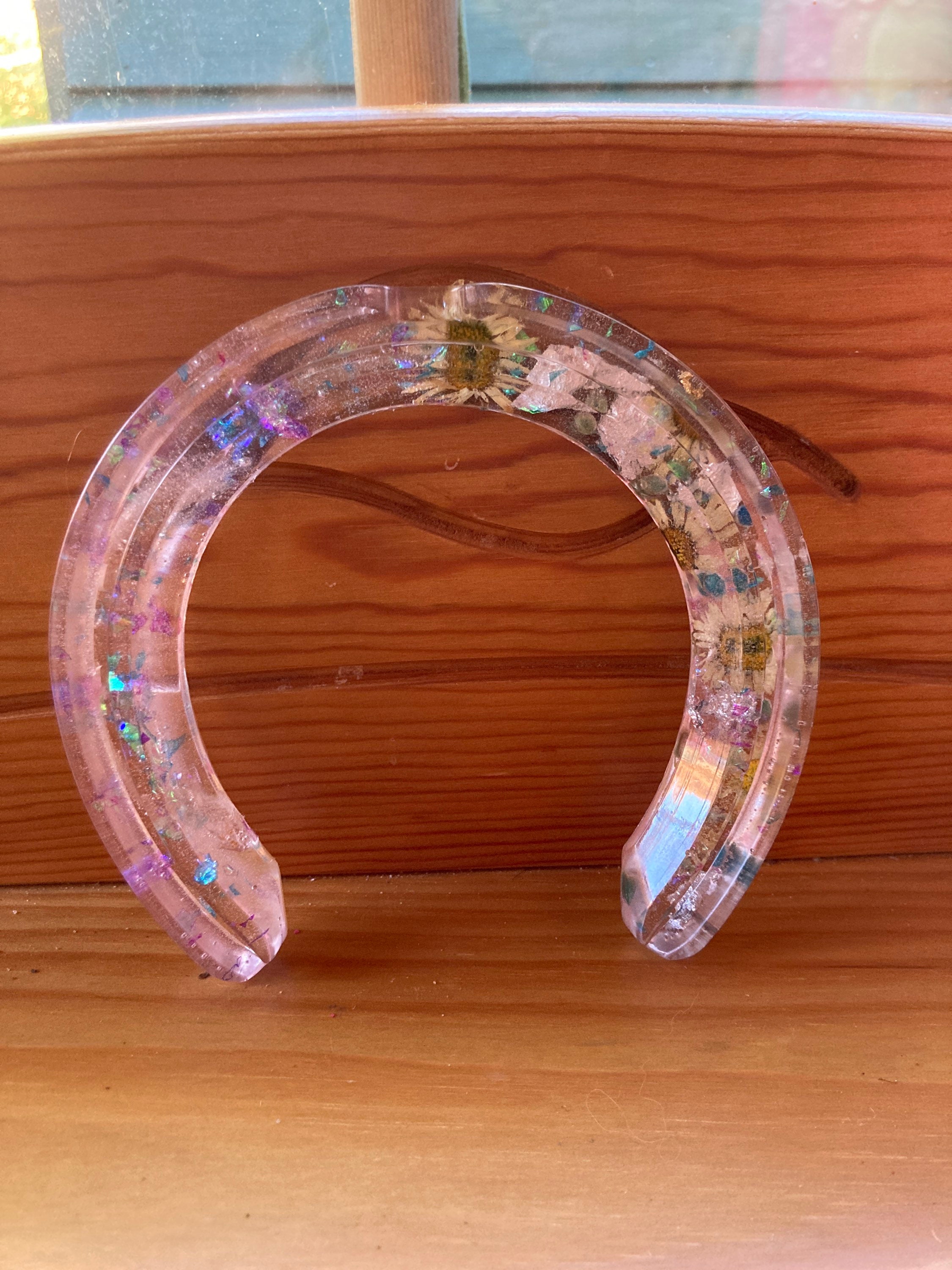 Resin horseshoe with YOUR horses hair. Etsy
