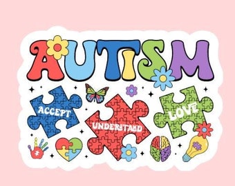 Autism Awareness Sticker ~ Waterproof ~ Laptop ~ Water Bottle ~ Decal ~ Gift Ideas ~ Retro ~ Autism Advocate ~ Mama ~ Neurodiversity