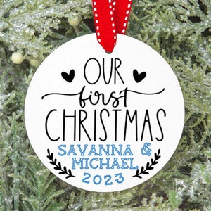 First Christmas Together Ornament ~ Double Sided Ornament ~ Ceramic ~ Christmas ~ Custom ~ Personalized Names ~ Gift Ideas ~ Couple
