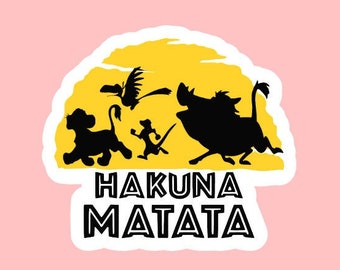Hakuna Matata Vinyl Stickers ~ Waterproof ~ Quote ~ Laptop ~ Decals ~ Water Bottle  ~ Notebooks ~ Gift Ideas ~ Nostalgic