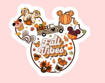 Fall Vibes Sticker ~ Waterproof ~ Laptop ~ Water Bottle ~ Decal ~ Gift Ideas ~ Autumn ~ Halloween ~ Snacks ~ Vacation ~ Trip