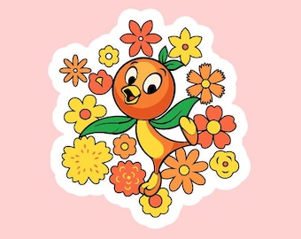 Orange Bird Sticker ~ Waterproof ~ Flower and Garden Festival ~ Family Trip ~ Vacation ~ Laptop ~ Water Bottle ~ Decal ~ Gift Ideas