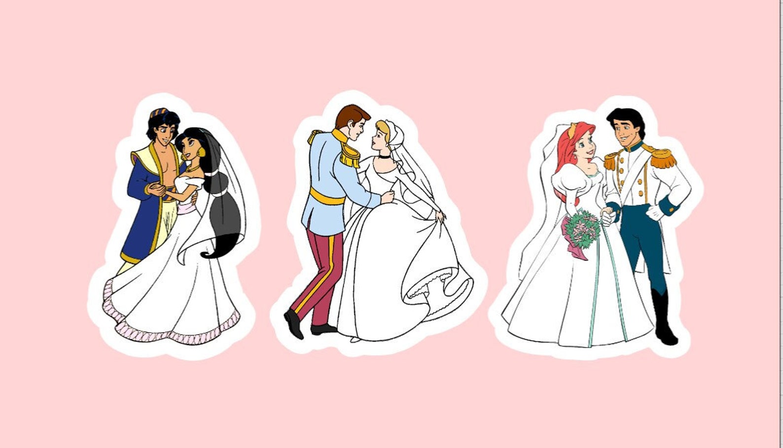 Bride and Groom Stickers ~ Waterproof ~ Prince and Princess ~ Wedding ...