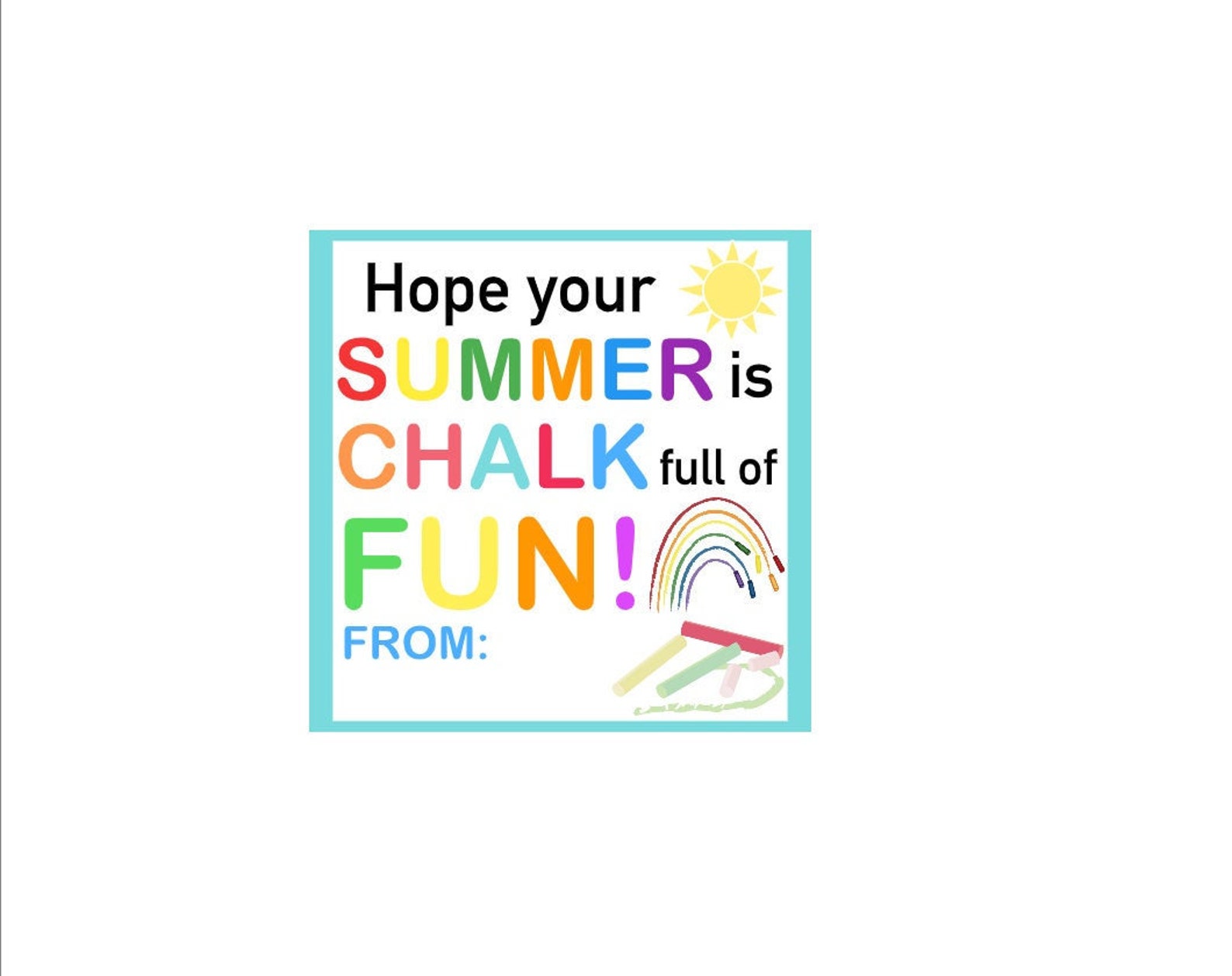 PRINTABLE Chalk Full of Fun Gift Tags ~ End of Year Gift Tags ~ for ...
