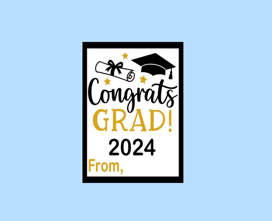 PRINTABLE Congrats Grad Gift Tag ~ Graduation ~ Party Favor Tags ...