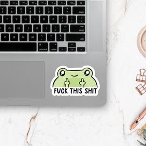 Cute Funny Frog Sticker ~ Waterproof ~ Trendy ~ Laptop ~ Water Bottle ...