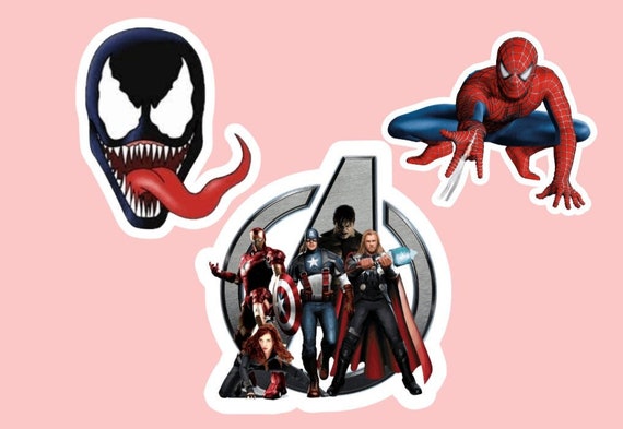 Marvel Stickers/Pegatinas impermeables/Spider-Man/Venom/Avengers/Para  portátiles, botellas de agua, portátiles y más/Regalos/Calcomanía/Películas