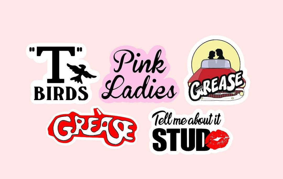 Grease Stickers Waterproof Movies Pink Ladies Tbirds Danny and Sandy