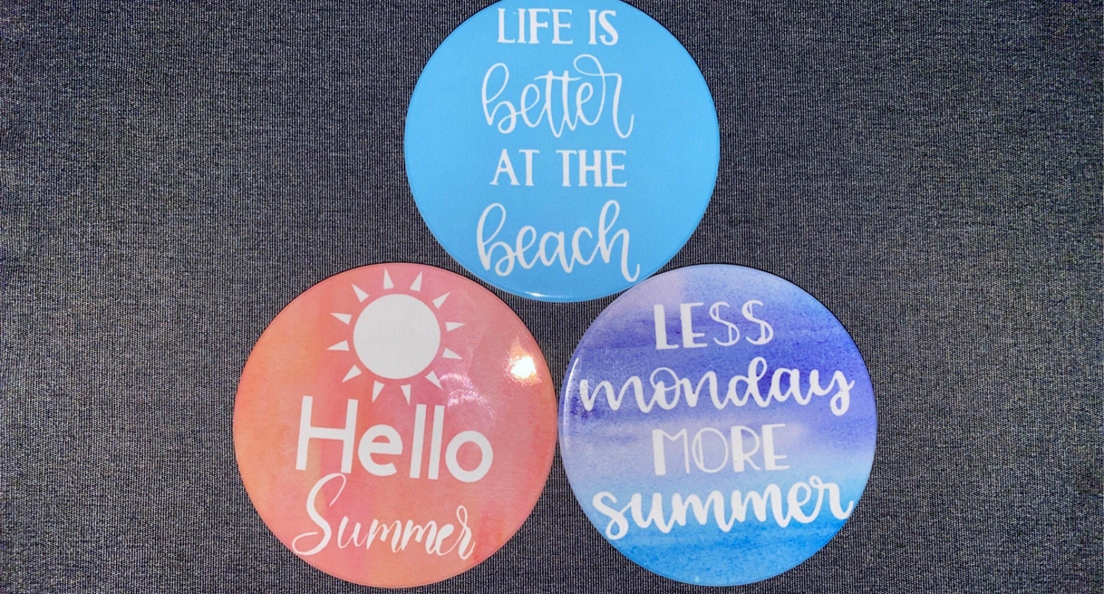 Summer Infusible Ink Ceramic Coasters Beach Coasters Etsy