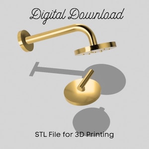 STL File - Miniature Shower Head to 3D Print for Dollhouse | 1:12 Scale Minis Digital File | Instant Download