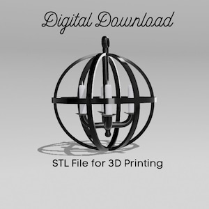 STL-bestand - Dollhouse miniatuur 1-12 schaal Orb hanglamp 3D print | Mini-hanglamp | Boerderij rustiek poppendecor | Alleen hars