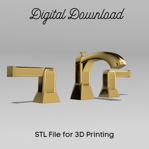 STL File 3D Print Dollhouse Miniature Faucet | 1/12 Scale Bathroom Faucet Decor | Digital Download