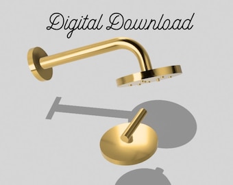 Miniature STL File Dollhouse Shower Head | 1:12 Scale (Digital Download)