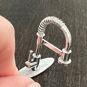 Dollhouse Miniature Kitchen Faucet | 1:12 Scale | 3D Printed Modern Spring Neck Miniature Faucet | U Neck Faucet