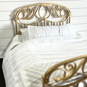 DIY Kit - Victorian Dollhouse Miniature 1:12 Scale Brass-Like Full Bed | Unfinished Laser Cut Mini Furniture | Bed Kit Unassembled