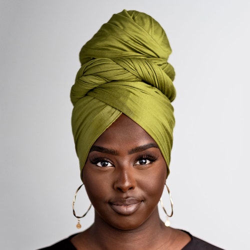 Jersey Cotton Headwrap Turban Head Wrap in Lime Green Etsy