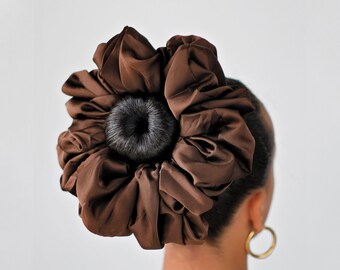 XXL Volumizing Scrunchie Donkerbruin