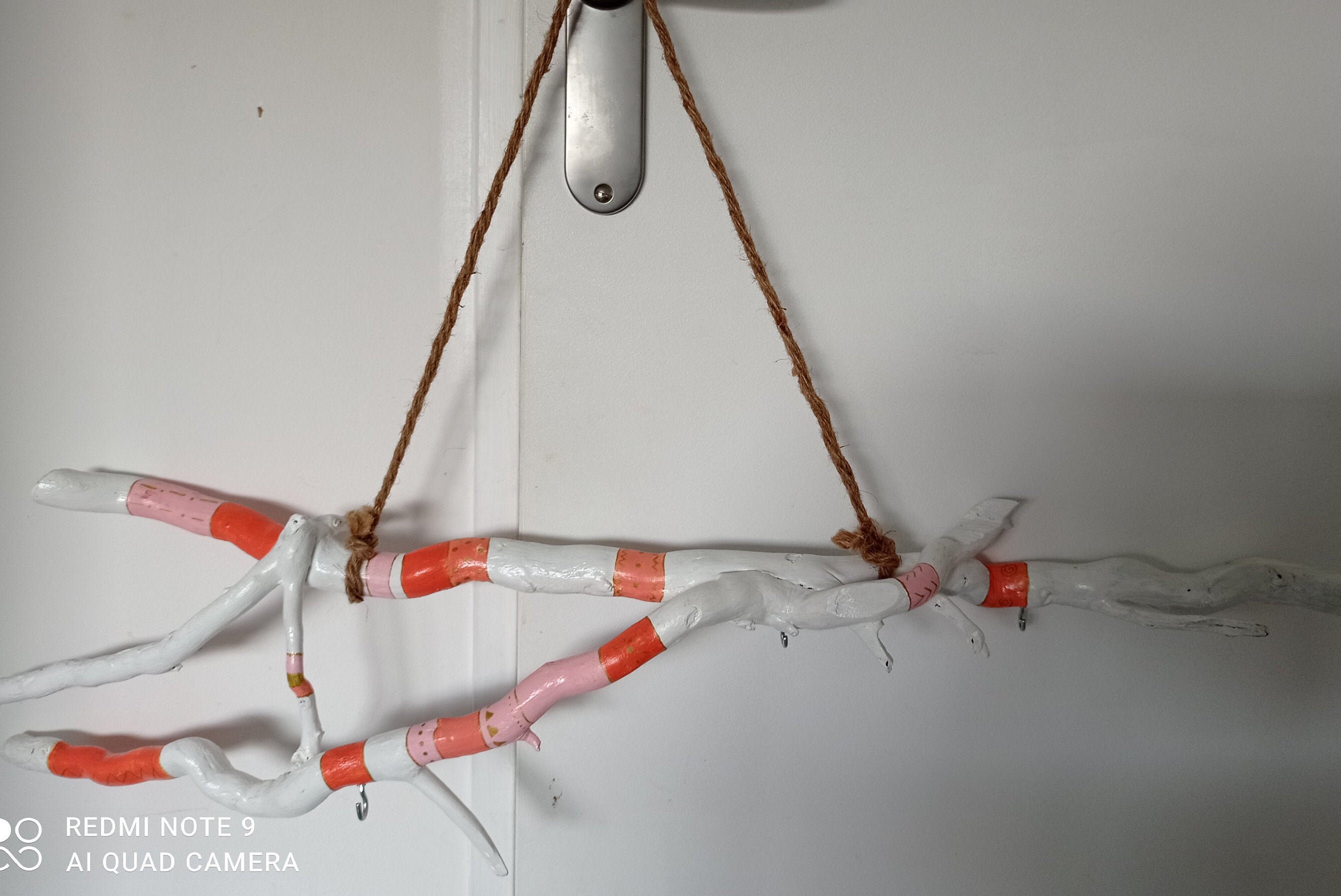 Branche Suspension en Bois de Lierre Peinte