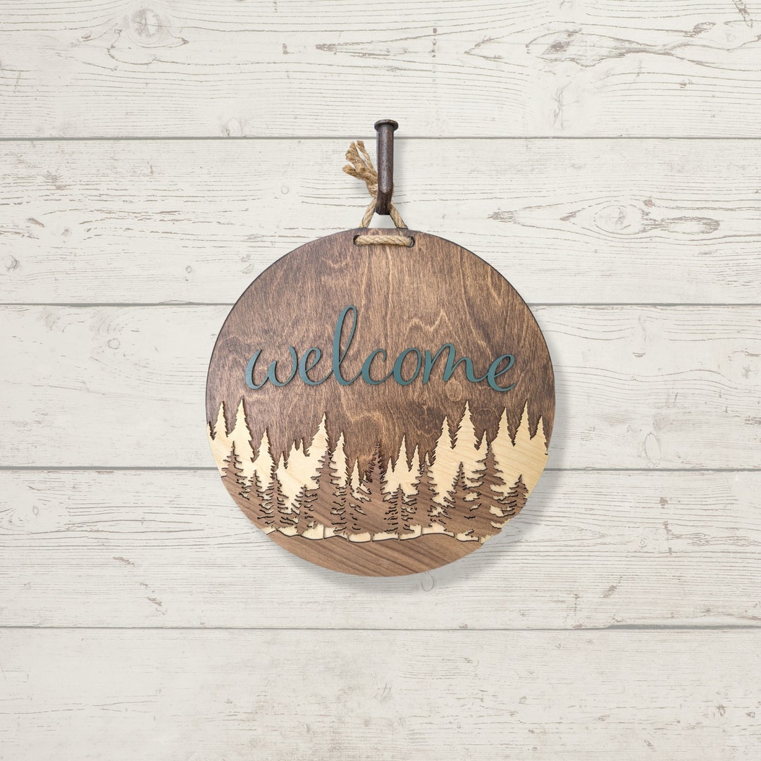 Warming Tree Sign Welcome Sign, Forest Sign, Round Sign, Housewarming Gift, Tree Sign ...